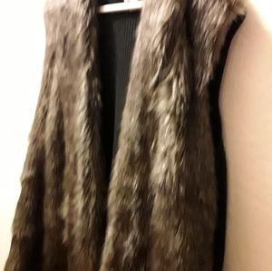 SEJOUR vest ..faux fur and knit